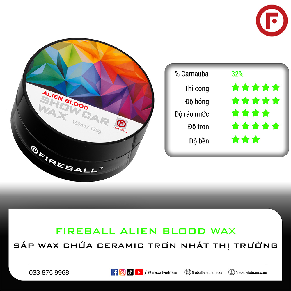 Sáp Ceramic Wax Phủ Bóng - Alien Blood (Show Car Wax)