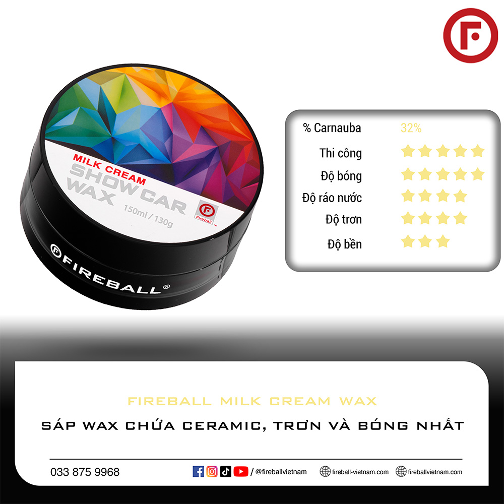 Sáp Ceramic Wax Phủ Bóng - Milk Cream Wax (Show Car Wax)